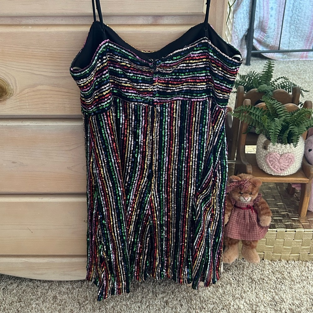 Kohls Rainbow Stripe Sequin Mini Dress🌈✨ - Picture 2 of 3
